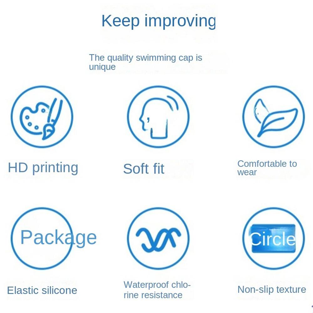 Flower Pattern Diving Cap Waterproof Bathing Cap Lightweight Swimming Cap  Hot Spring