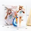 13/18Cm Golden Head My Cat Is A Kawaii Girl Anime Figure Sakura Soybean Flour Sit And Eat Fish Collectible Pvc Model Doll Toy