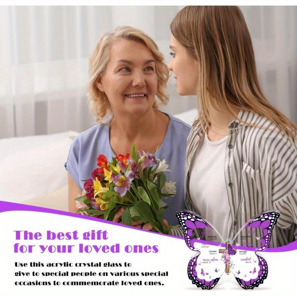 Butterfly Scripture Gift - Religious Acrylic Souvenir for Mothers with Photography Utility