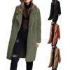 Women Oversize Coat Solid Color Single-breasted Autumn Winter Thick Buttons Overcoat for Office