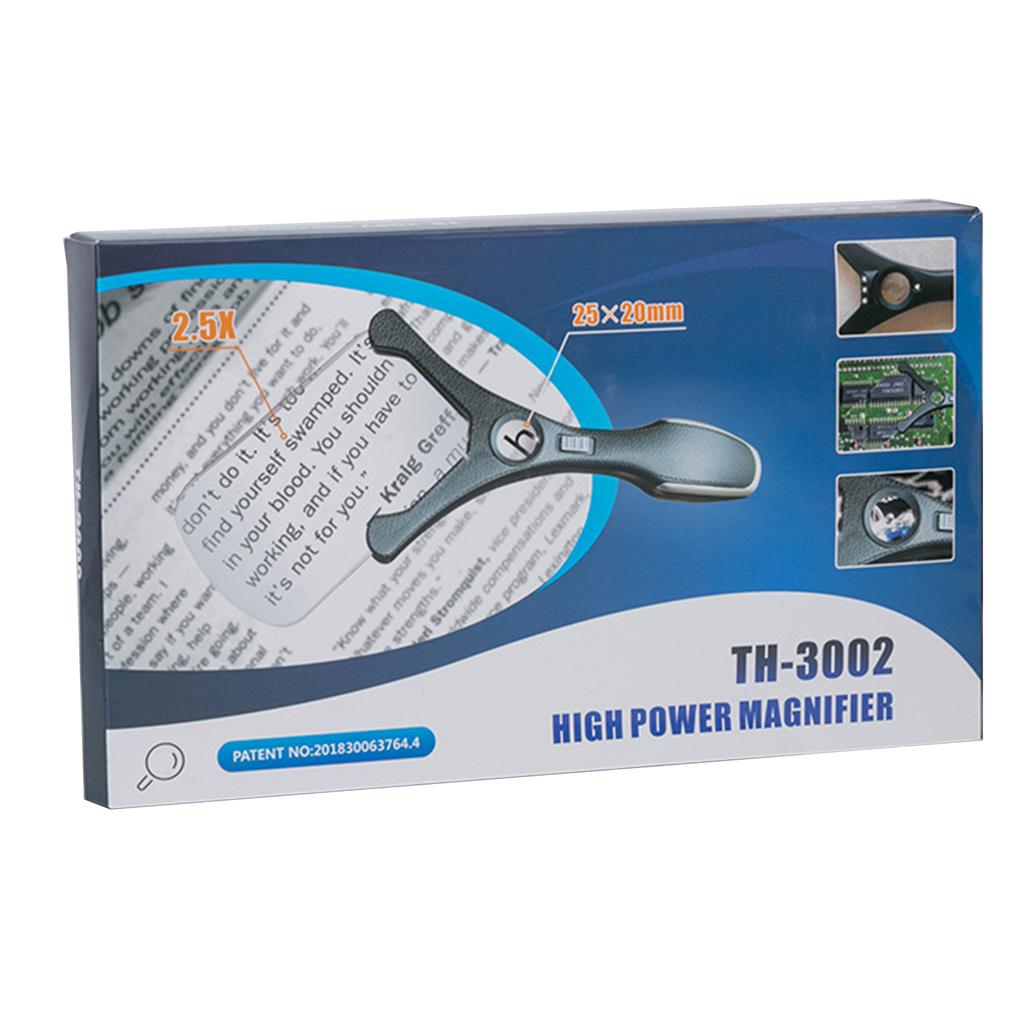 Handhold LED Magnifier- with 4 LED Light 2.5X / 25X Magnification for Reading Close Work Documents- Images- Photos Gift