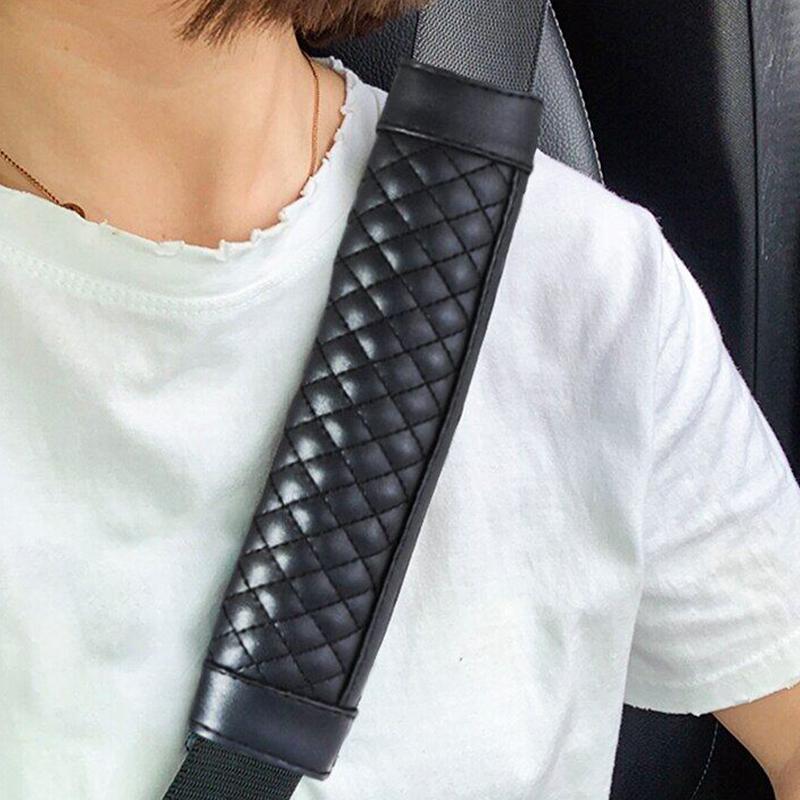 2Pcs Universal Car Seat Belt Cover PU Leather Breathable Soft Shoulder Cushion Protector Auto Interior Decoration Accessoires