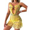 European and American Fashion Sexy Lace Heart Mesh Nightgown