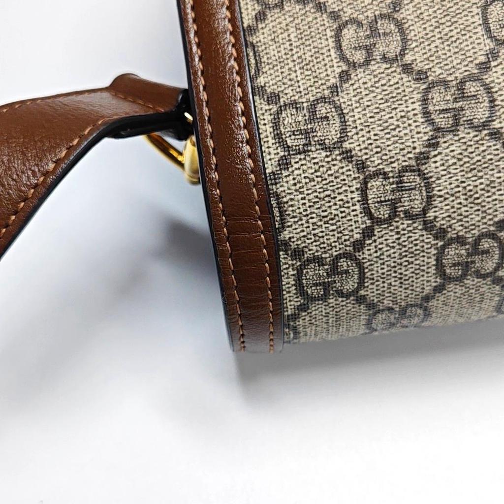 [Pre-Owned] Horsebit 1955 Logo Canvas And Leather Saddle Bag - Very Good #1JTWP5D