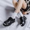 Niche commuter derby shoes British men's and women's round head platform heightening casual leather shoes