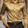 Men S Long Sleeve Elastic Business Wrinkle Free Solid Dress Shirt