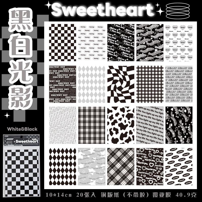 

20 pcs DIY material decoration base paper for sweet and cool Instagram diaries Planner Scrapbooking Craft Supplies