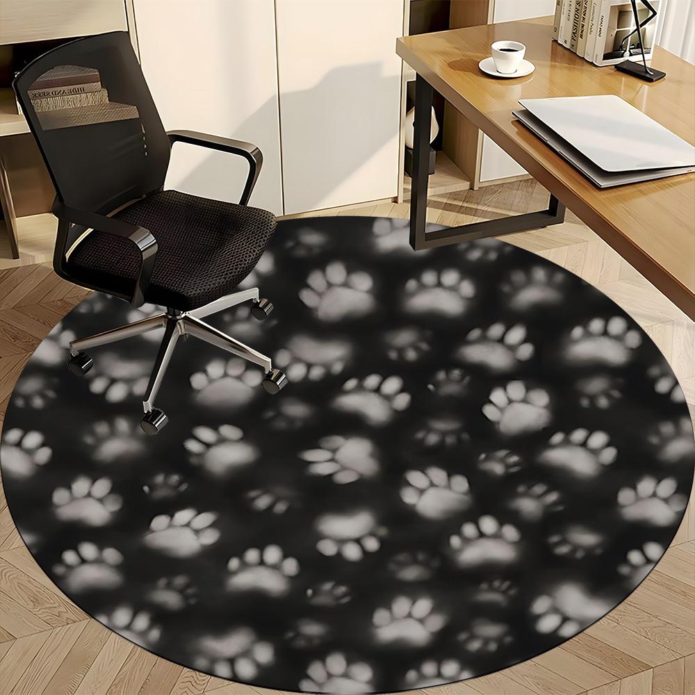 1pc Paw Prints Chair Carpet for Office, Non-slip, Soft and Durable Office Rug, Perfect for Office Yy251227162