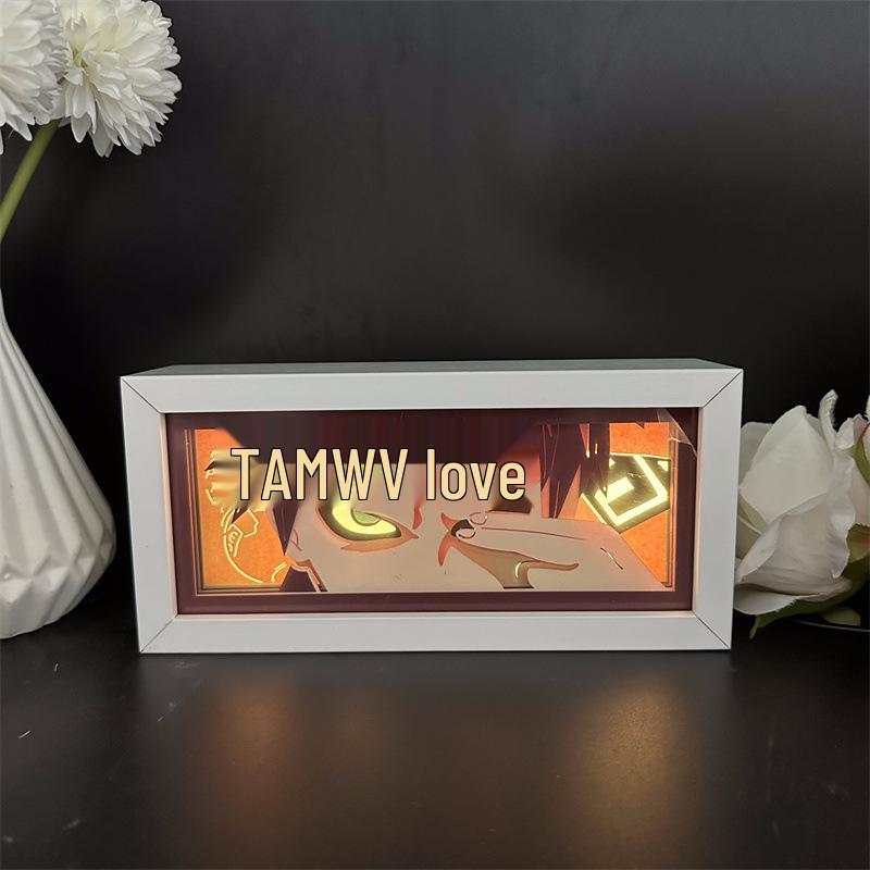Naruto Anime Paper Carving Lamp: Desktop Ornament & Photo Frame Figurine