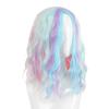 Colorful Medium Short Wavy Hair Synthetic Wig | Lolita Blue Pink Girl's Cute Short Curly Wig | Suitable for Outdoor Leisure Wear
