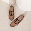 Fishnet Ballet Flats for Women Comfort Dressy Shoes With Ankle Strap Summer Round Closed Toe Mary Jane Shoes Women's Casual Non-Slip Mary Jane Flats