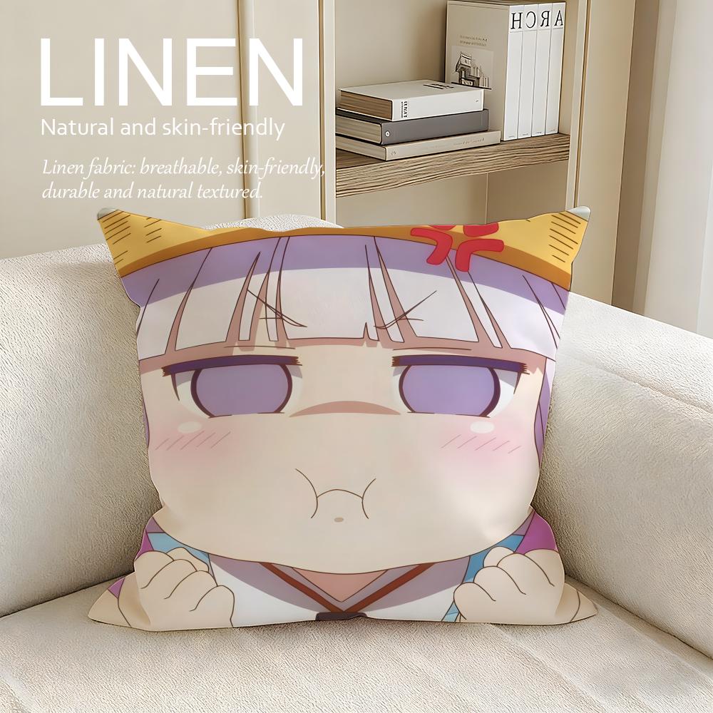 Fantasy Miss Kobayashis Dragon Maid Cushion Cover Pillowcase Set Pcs x x Breathable Washable Sofa Cushion Cover
