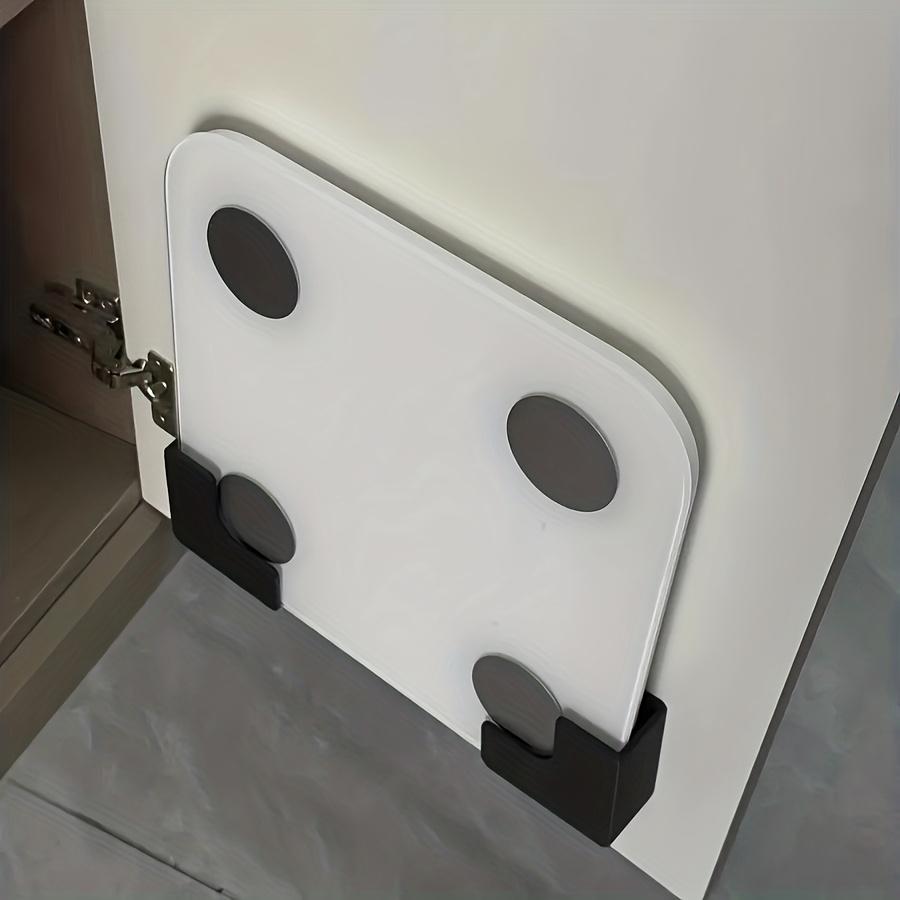 No-Drill Bathroom & Gym Organizer - 2pcs Wall Mounted Scale Holder for Digital Scales, Space-Saving Plastic Storage Rack, Glossy Finish, Shelves