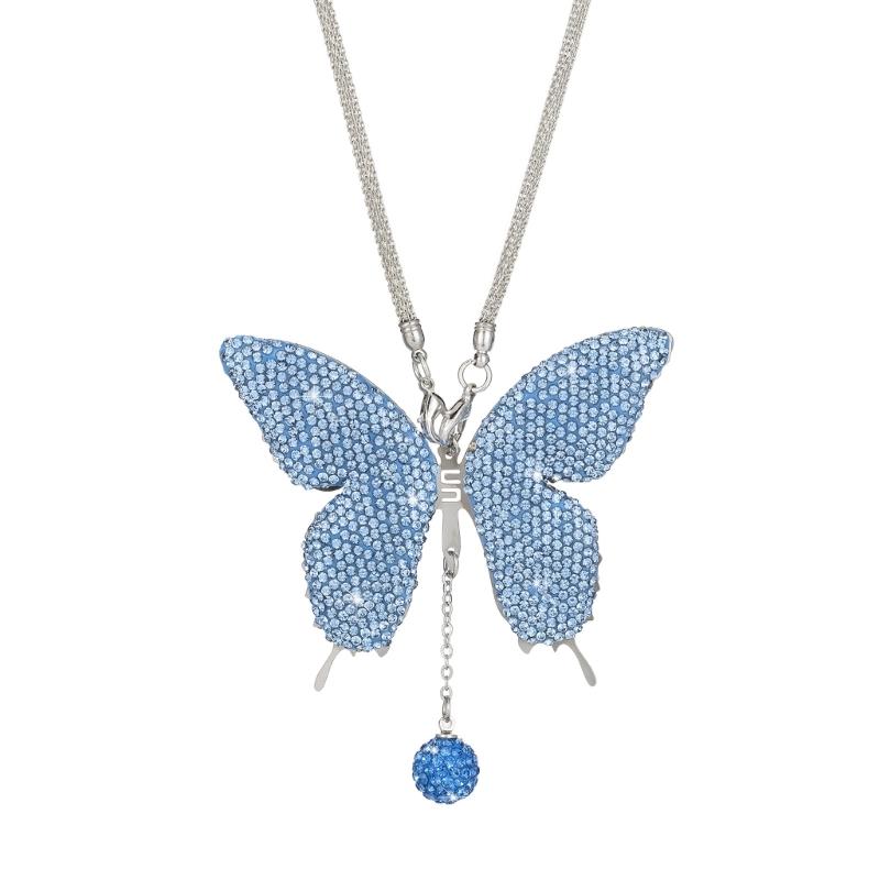 Diamond Butterfly Car Pendants Luck Hanging Ornaments Car Interior Glass Decorations Car Styling Home Decors
