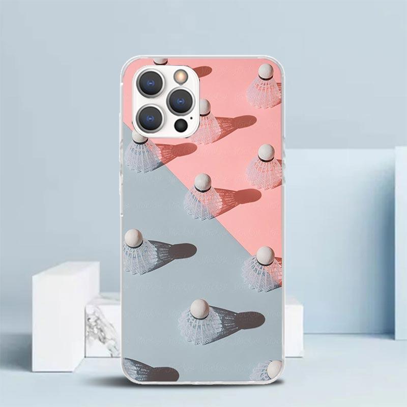 

Badminton Sport Soft Cover for iPhone 16 17 Air 15 14 Pro Max 16E Phone Case 13 Mini 12 11 7 SE 8 Print Pattern Fit Cases 16 17 iPhone 14 Plus