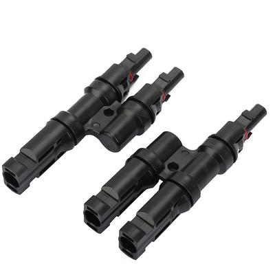 1 Pair T Type Branch Solar Panel Adapter 2 In 1 Parallel Connector Cable Splitter