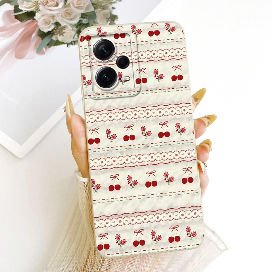 For Xiaomi Redmi Note 12 Pro Plus Case Popular Flower Soft Liquid Silicone Shockproof Cover For Redmi Note 12 Pro Note12 5G Case