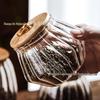 Striped High Borosilicate Glass Tea Jar for Kitchen