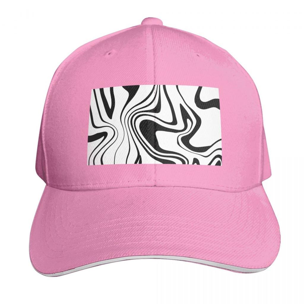 Black and White Trippy Print Baseball Cap Ball Cap Thermal Visor Designer Hat Big Size Hat Unisexs Caps Womens