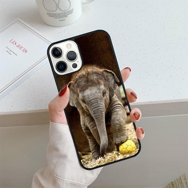 Elephant Animal Phone Case For iPhone 17 Air 13 12 14 15 16  Cover For Apple 14 15 16 Pro Max 6S Plus Coque