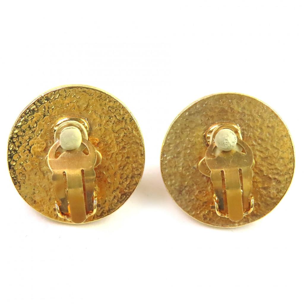 CHANEL Earring COCO Mark Faux Pearl Round Earrings (for both ears) gold 95P Used