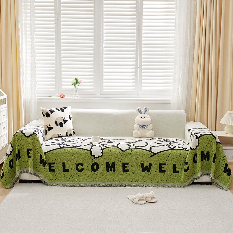 1pc Sofa Cover, Universal Sofa Slipcover For All Seasons, Non-slip Sofa Cover Blanket, Sofa Cushion Protective Cover, Suitable F