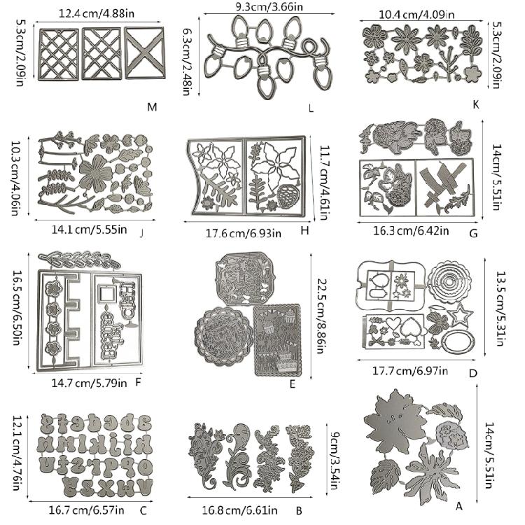 Christmas Light Die Cuts Embossing Stencils Leaf Metal  Cutting Dies Stencils for Album Cards Photo Decorations