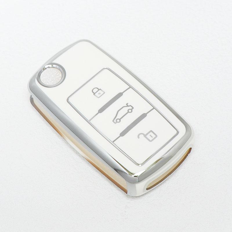Fashion Tpu Car Tpu Key Case Bag Keychain Shell Fob Holder For Volkswagen Vw Jetta Beetle Scirocco Passat Polo Tiguan Golf 4 5