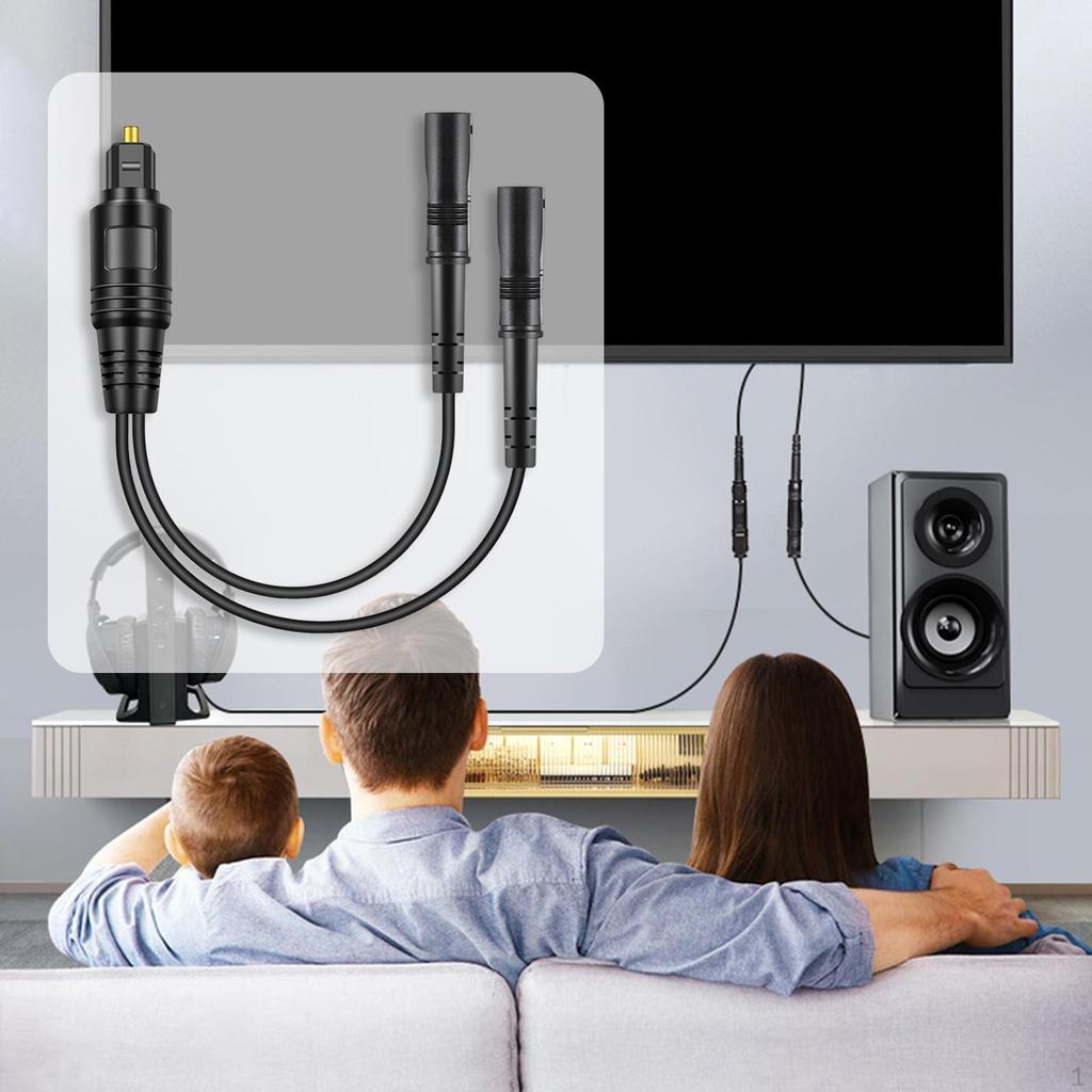 Digital Audio Splitter Power Cable Extension for Speakers Portable Stable Transmission Universal PVC