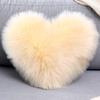 Heart-Shaped Plush Lumbar Pillow with Faux Wool Insert - Sofa & Office Backrest Cushion