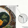 Piece Set High Definition Digital Printed Curtainsround Embroidery Sunflower Yellow Green Curtainhome Decoration Curtain Polyester With Rod Pocket