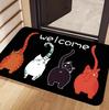 Cute Cat Pattern Entrance Door Mat Welcome Mat Bathroom Kitchen Non-slip Floor Carpet Washable Bedroom Home Decoration Small Rug