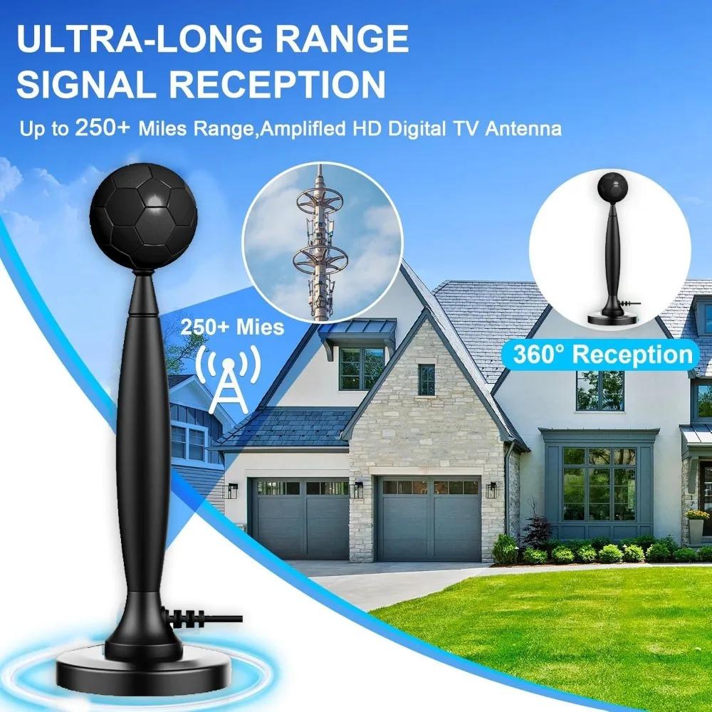 HDTV Digital Antenna for All Smart/Old TV with Amplifier Booster for Smart TV for Local Channels Indoor, Supports 4K 1080P DVB-T2