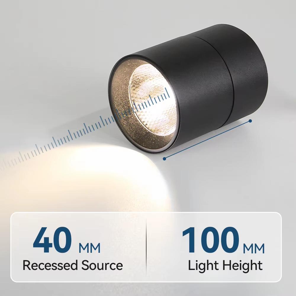 LED Foldable Ceiling Spotlight Surface Mounted Downlight Adjustable Angle Track Pin Lamp for Indoor Home Kitchen Living Room