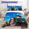 Demon Slayer Patterned Pillowcase & Duvet Cover Set Beautiful Anime Bedding Decor Ideal Gift for Anime Fans.-Xin