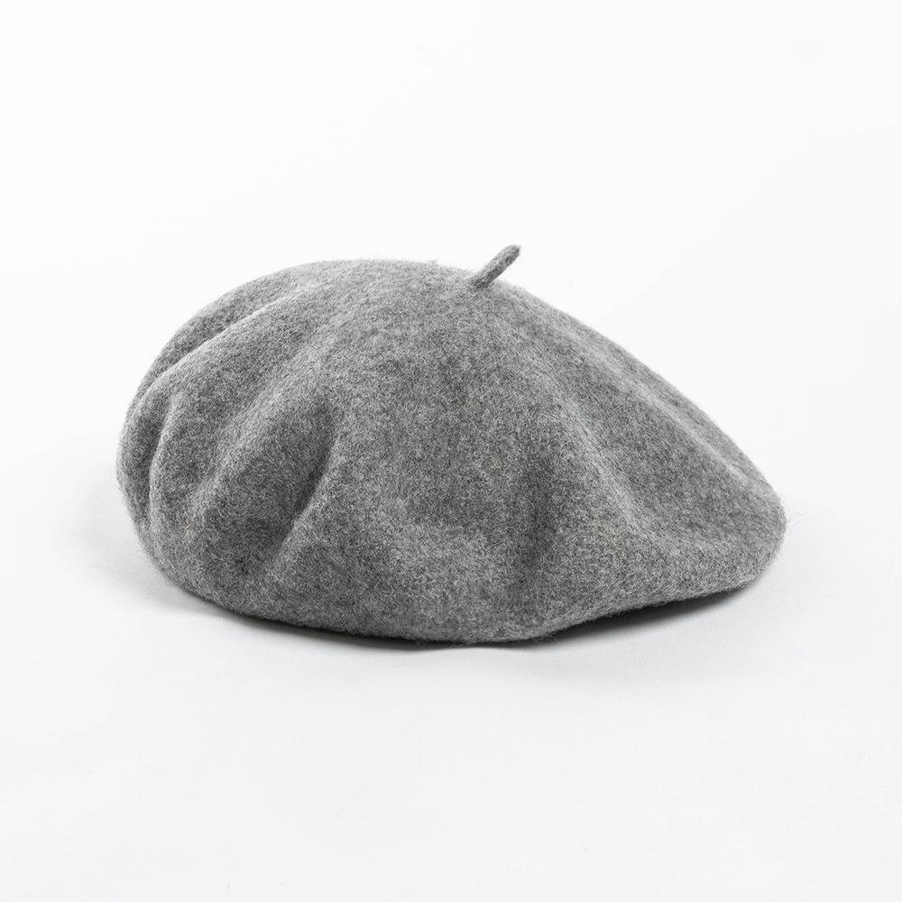 Autumn And Winter Fashion Large Head Circumference Solid Beret Simple And Versatile Women'S Warm Artist Hat