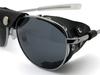 [SPEED ADDICT] LEATHER SIDE COVER PILOT SUNGLASS Silver X Smoke Vintage Aviator Style Windproof Dustproof Motorcycle Goggles Domestic Regular Item