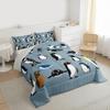 Erosebridal Penguins Bedding Set for Boys Young,Antarctica Animals Wildlife Comforter Set for Kids Man,Cartoon Little Penguins Quilted Duvet