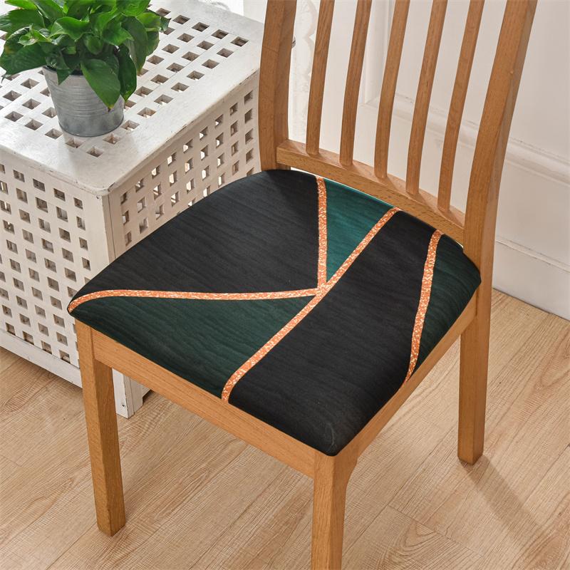 1Pc Elastic Chair Seat Cover Printed Spandex Dustproof Dining Room Chair Cushion Cover Anti Slip Chair  Cover