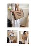 Women's Large Capacity South Wind Chic Straw Woven Tote Bag with Embroidered Letters