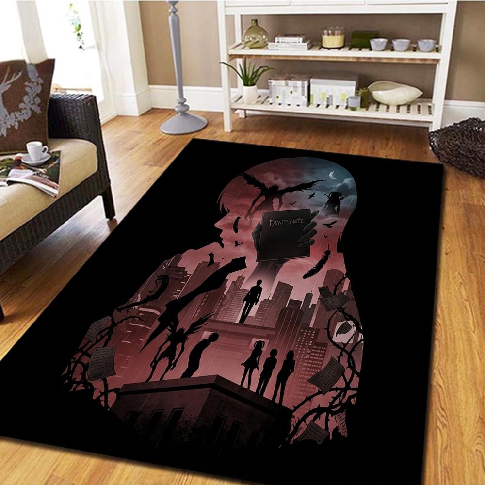 Death Note Carpet for Living Room Bedroom, Home Decor Movie Mat Cool Play Floor Mat -HE19