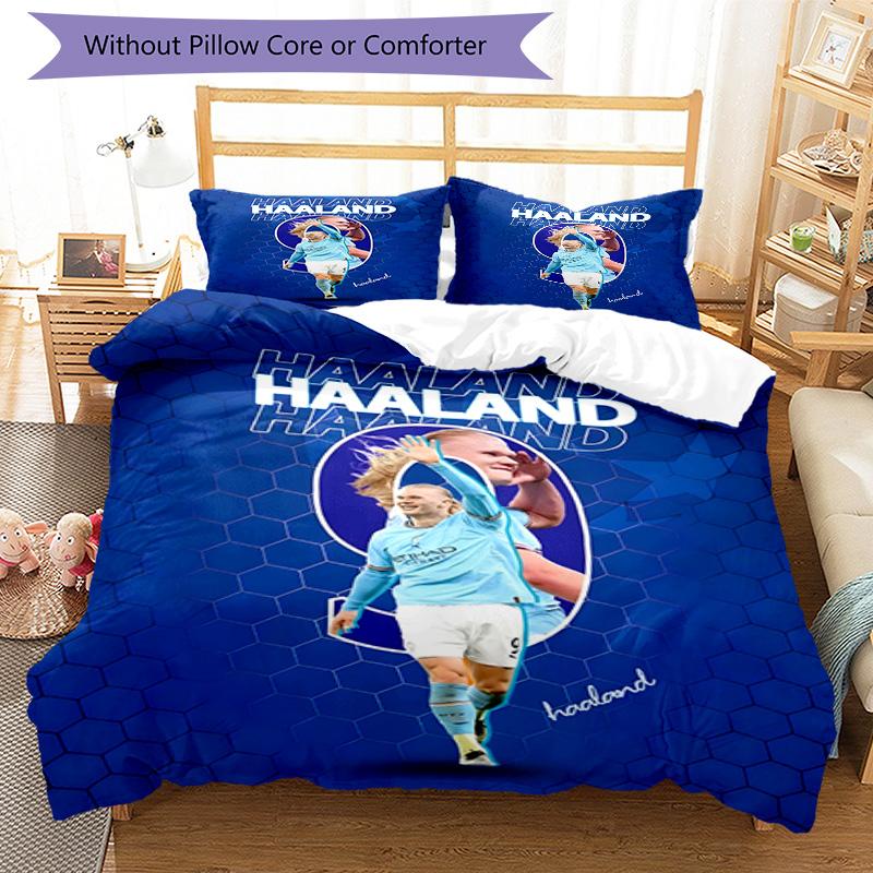 3pcs Haaland12 Design Cover Set - HD Printed Bedding with 1 Cover and 2 Pillowcases - Perfect for Home and Dorm Decor