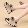 Summer new little white shoes thick-soled lace-up color matching comfortable casual height increase women's shoes height increase thin breathable