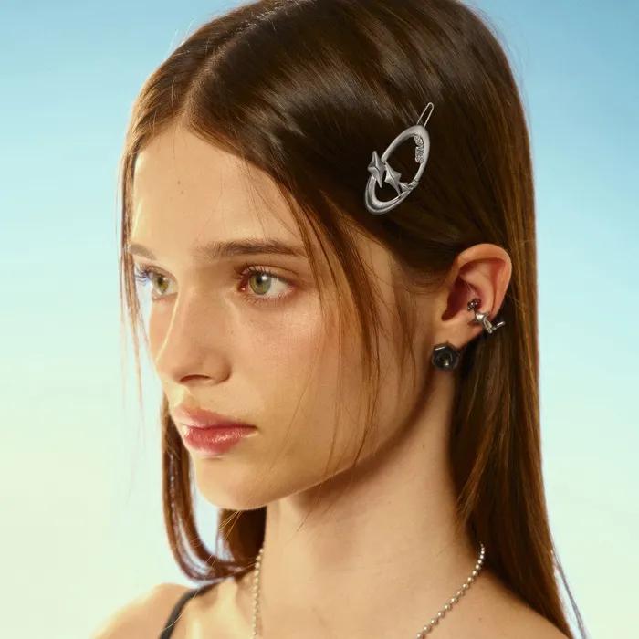 NO.485 [SILVER] STUD STM HAIR PIN