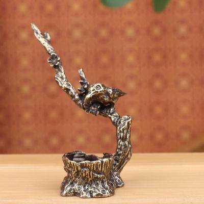 Antike Kupfer Elster Pflaumenbaum Zweig Ornamente Kreativer Räucherstäbchenhalter Heim Büro Schreibtisch Dekorationen Zubehör