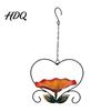 Weather Resistant Bird Feeder Hanging Metal Weather-proof Love Heart Flower Bath Outdoor Feeding Station Garden Patio Yard Watering Bowl with Hook