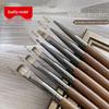Principal Hua's Premium Walnut Nail Art Brush Set for Blending, Gradients, Painting, Lining, Square & Round Functions