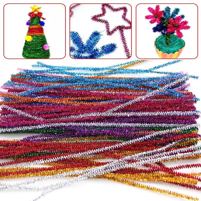 30cm Hand-Twisted Rods, 100 Pieces, Wool Strips, Bouquet Materials, Gold Onion Sticks, Educational Toys, Handicraft Supplies