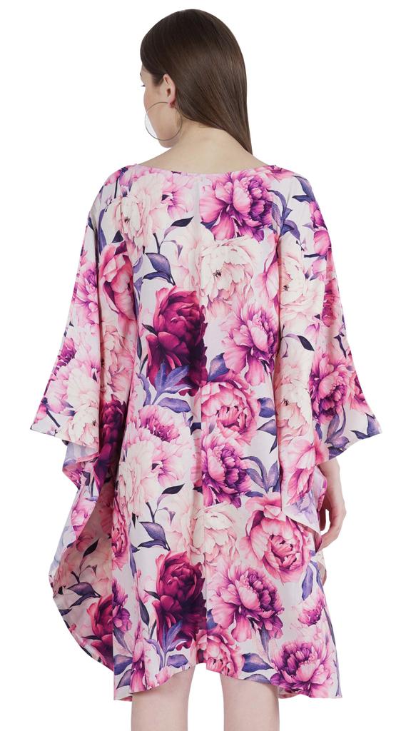 Moomaya Women  s  Short  Tunic  Kaftan  Casual Kimono Mini Beach Dress Swimsuit Cover Up