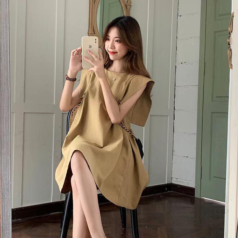 2024 Women's Sleeveless A-Line Dress: Solid Color, Loose Fit, Light Mature Style